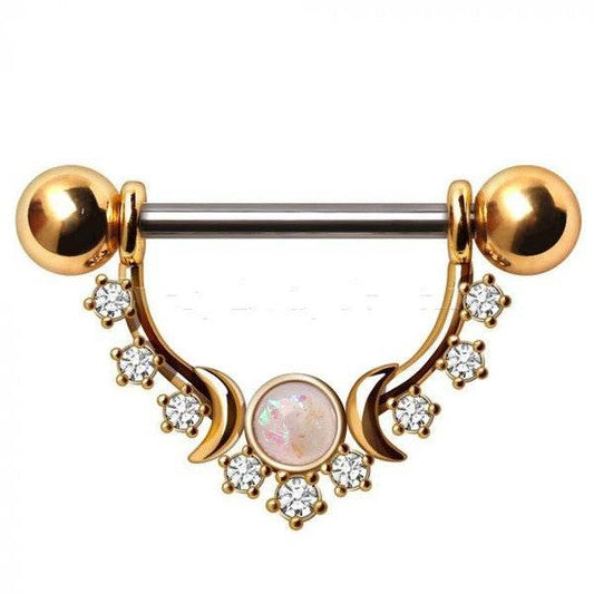 Gold Plated Multi Jeweled Moon and Stars Nipple - Shop Style & More | Fresh Looks, Everyday Deals & Free Shipping