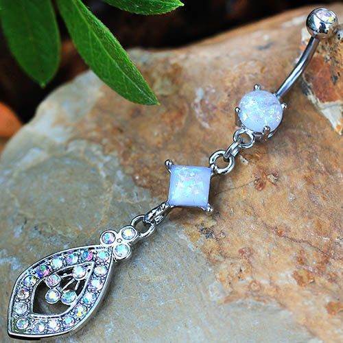 316L Stainless Steel Aurora Teardrop Dangle Navel - Shop Style & More | Fresh Looks, Everyday Deals & Free Shipping