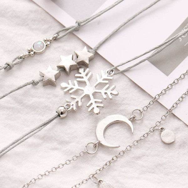 Bohemian Star Moon Snowflake Opal Bracelet Set - Shop Style & More | Fresh Looks, Everyday Deals & Free Shipping
