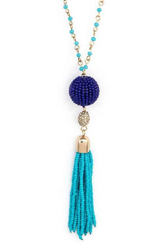 Beaded Tassel Pendant Long Necklace - Shop Style & More | Fresh Looks, Everyday Deals & Free Shipping