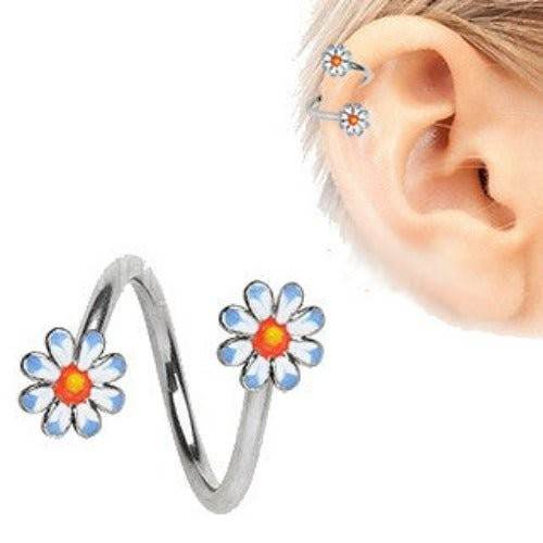 316L Stainless Steel Daisy Flower Cartilage Twist - Shop Style & More | Fresh Looks, Everyday Deals & Free Shipping