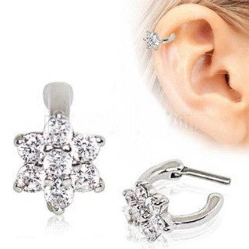 316L Stainless Steel CZ Flower Cartilage Clicker - Shop Style & More | Fresh Looks, Everyday Deals & Free Shipping