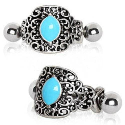 316L Stainless Steel Aqua Ornate Cartilage Cuff - Shop Style & More | Fresh Looks, Everyday Deals & Free Shipping