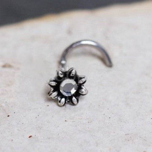 Jeweled Flower Nose Screw Ring - Shop Style & More | Fresh Looks, Everyday Deals & Free Shipping