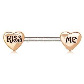 Rose Gold Kiss Me Heart Nipple Bar - Shop Style & More | Fresh Looks, Everyday Deals & Free Shipping