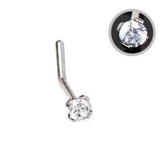 316L Stainless Steel Prong Set CZ L Bend Nose Ring - Shop Style & More | Fresh Looks, Everyday Deals & Free Shipping