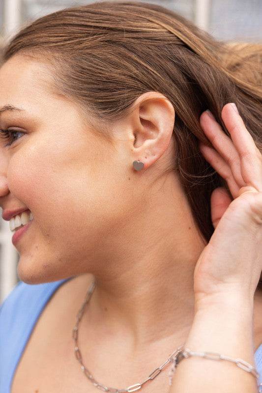 Luxe Heart Studs - Silver - Shop Style & More | Fresh Looks, Everyday Deals & Free Shipping