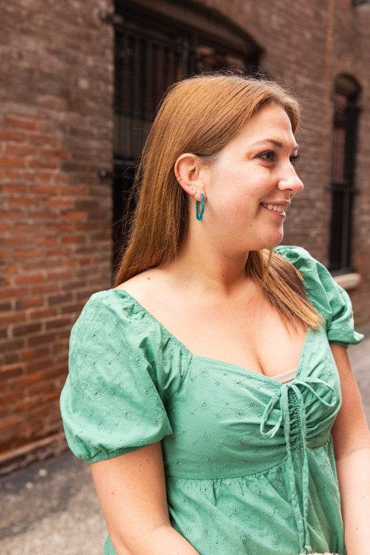 Posey Hoops - Sea Green - Shop Style & More | Fresh Looks, Everyday Deals & Free Shipping