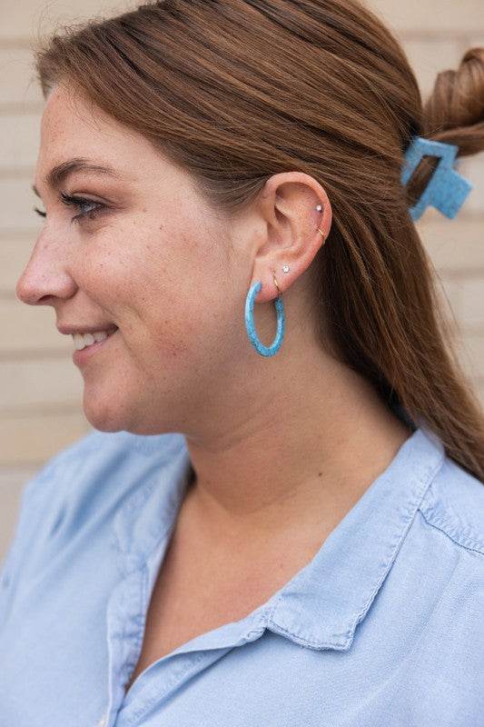 Camy Hoops - Turquoise - Shop Style & More | Fresh Looks, Everyday Deals & Free Shipping
