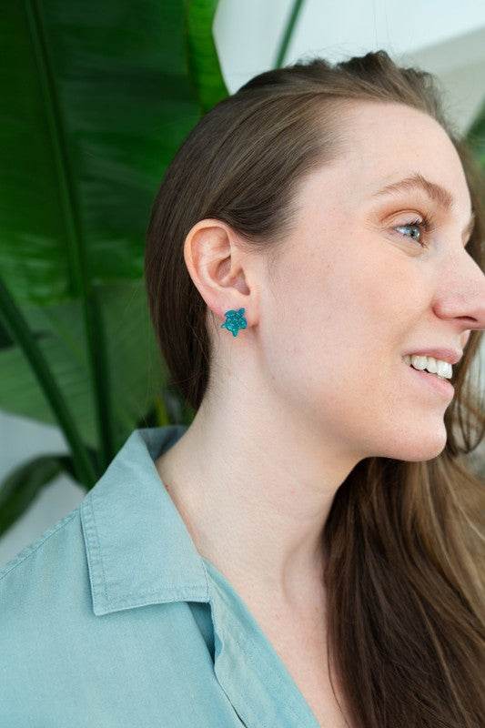 Sea Turtle Studs - Sea Green - Shop Style & More | Fresh Looks, Everyday Deals & Free Shipping