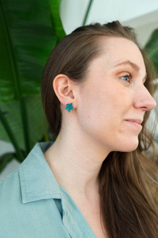 Sea Turtle Studs - Sea Green - Shop Style & More | Fresh Looks, Everyday Deals & Free Shipping