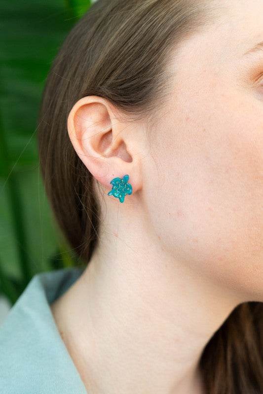 Sea Turtle Studs - Sea Green - Shop Style & More | Fresh Looks, Everyday Deals & Free Shipping