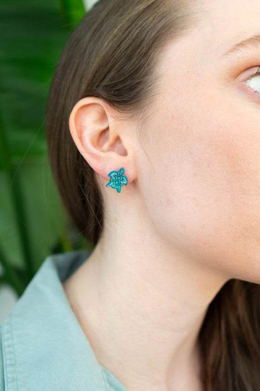 Sea Turtle Studs - Sea Green - Shop Style & More | Fresh Looks, Everyday Deals & Free Shipping