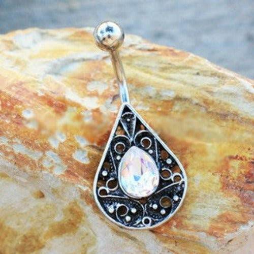 316L Stainless Steel Ornate Jeweled Teardrop Navel - Shop Style & More | Fresh Looks, Everyday Deals & Free Shipping