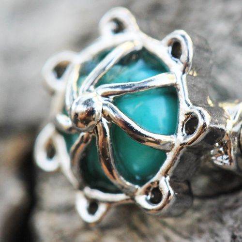 316L Surgical Steel Turquoise Stone Carousel - Shop Style & More | Fresh Looks, Everyday Deals & Free Shipping