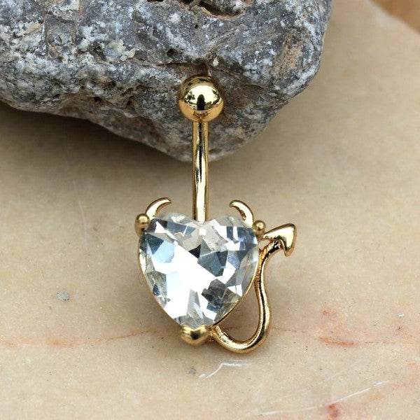 Gold Devil Heart Navel Ring - Shop Style & More | Fresh Looks, Everyday Deals & Free Shipping