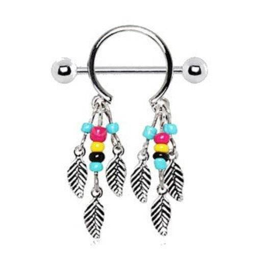 316L Surgical Steel Multi-Colored Beads Feather - Shop Style & More | Fresh Looks, Everyday Deals & Free Shipping