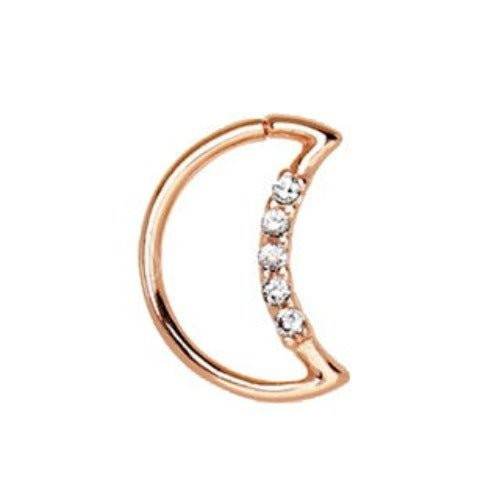 Annealed Rose Gold Jeweled Crescent Moon Cartilage - Shop Style & More | Fresh Looks, Everyday Deals & Free Shipping