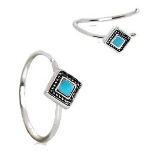 316L Stainless Steel Rhombus Cut Turquoise Nose - Shop Style & More | Fresh Looks, Everyday Deals & Free Shipping