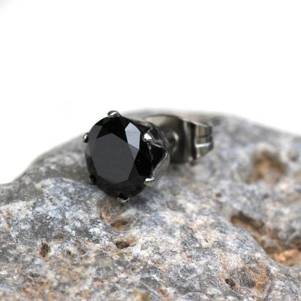 Pair of 316L Surgical Steel Black Round CZ Stud - Shop Style & More | Fresh Looks, Everyday Deals & Free Shipping
