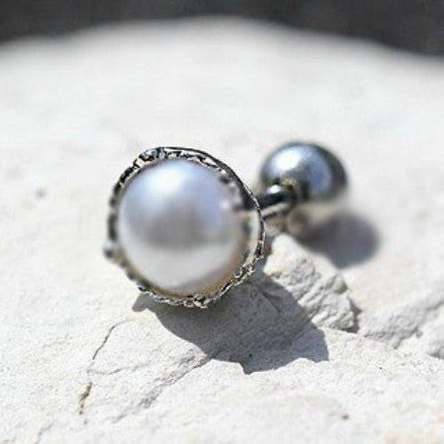316L Stainless Steel Crown Pearl Cartilage Earring - Shop Style & More | Fresh Looks, Everyday Deals & Free Shipping