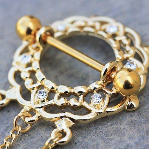 Gold Plated Triple Chain Floral Nipple Shields - Shop Style & More | Fresh Looks, Everyday Deals & Free Shipping