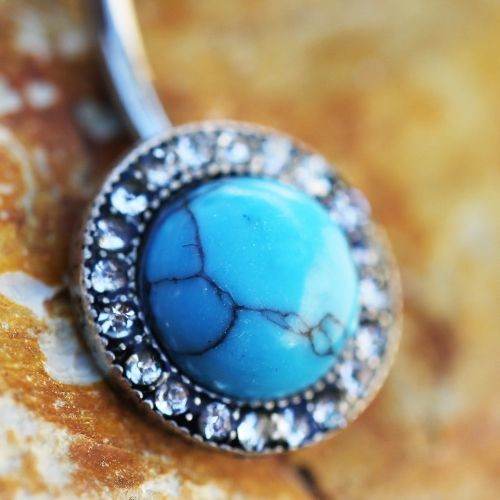 Antique Jeweled Turquoise Navel Ring - Shop Style & More | Fresh Looks, Everyday Deals & Free Shipping