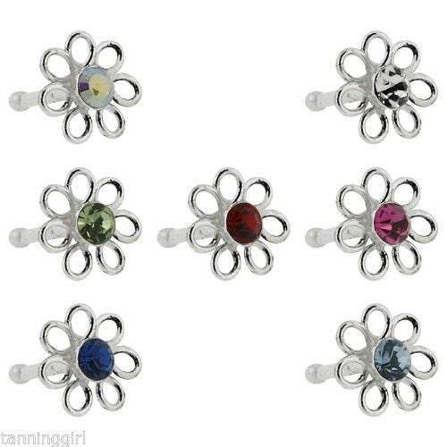 20 Gauge Nose Bone Sterling Silver Flower - 6 - Shop Style & More | Fresh Looks, Everyday Deals & Free Shipping