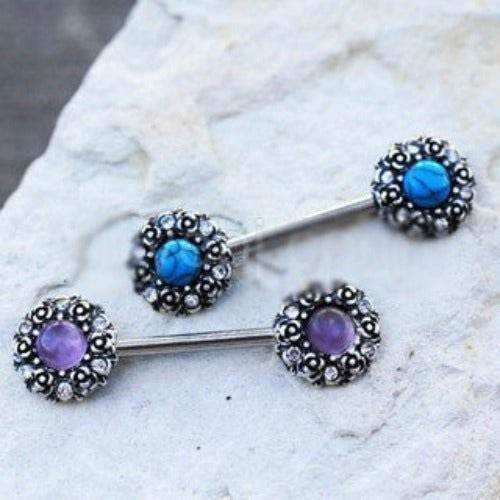 316L Stainless Steel Medieval Rose Nipple Bar Set - Shop Style & More | Fresh Looks, Everyday Deals & Free Shipping