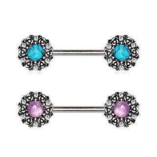 316L Stainless Steel Medieval Rose Nipple Bar Set - Shop Style & More | Fresh Looks, Everyday Deals & Free Shipping