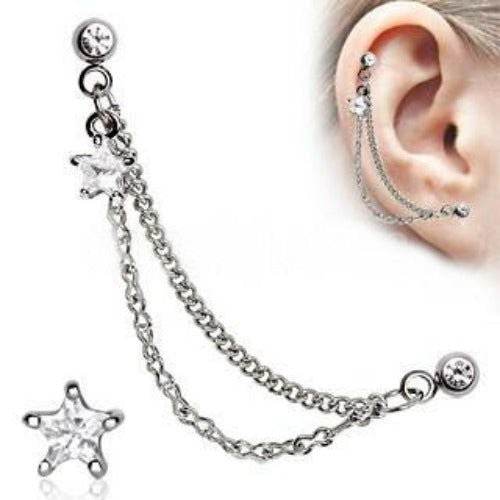 Silver CZ Star Cartilage Earring - Shop Style & More | Fresh Looks, Everyday Deals & Free Shipping