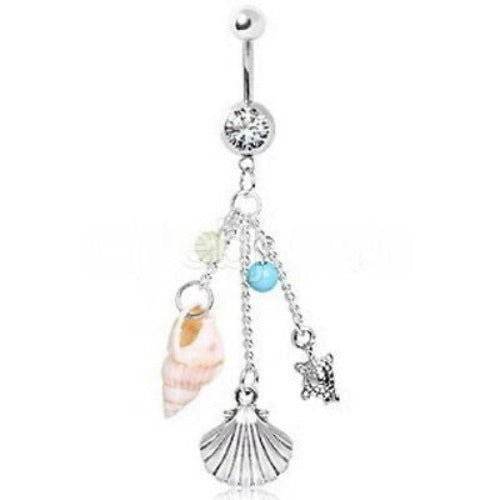 Beach Charms Dangle Navel Ring Belly Ring 10 mm - Shop Style & More | Fresh Looks, Everyday Deals & Free Shipping