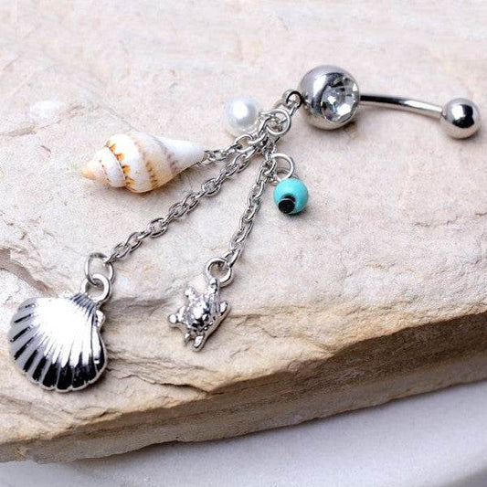 Beach Charms Dangle Navel Ring Belly Ring 10 mm - Shop Style & More | Fresh Looks, Everyday Deals & Free Shipping