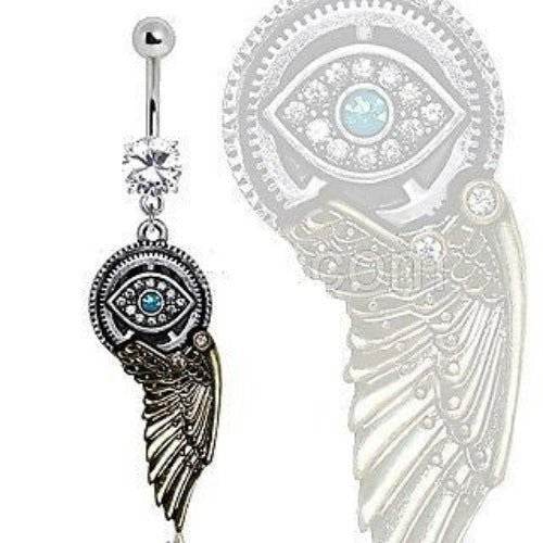 Gemmed Steampunk All Seeing Eye Navel Ring w - Shop Style & More | Fresh Looks, Everyday Deals & Free Shipping
