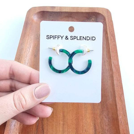 Cam Mini Hoops - Dark Green - Shop Style & More | Fresh Looks, Everyday Deals & Free Shipping