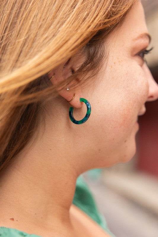Cam Mini Hoops - Dark Green - Shop Style & More | Fresh Looks, Everyday Deals & Free Shipping