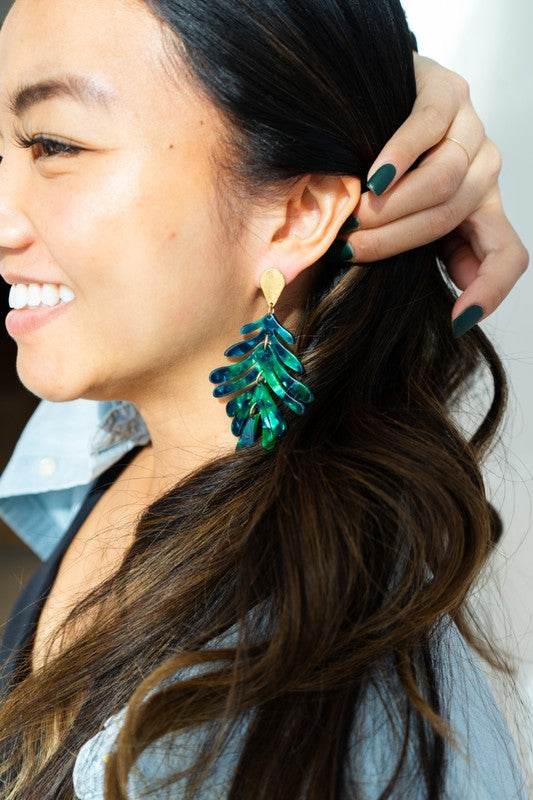 Palm Earrings - Dark Green - Shop Style & More | Fresh Looks, Everyday Deals & Free Shipping