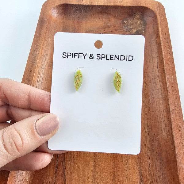 Leaf Studs - Fern Green - Shop Style & More | Fresh Looks, Everyday Deals & Free Shipping