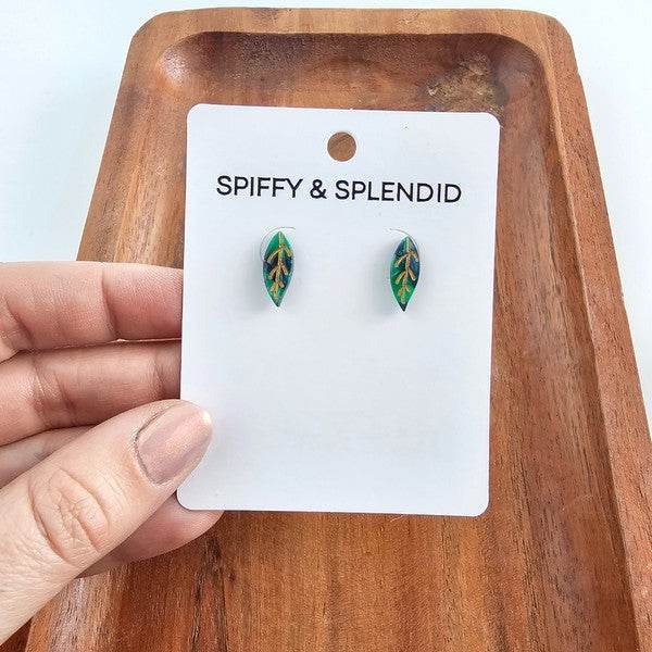 Leaf Studs - Dark Green - Shop Style & More | Fresh Looks, Everyday Deals & Free Shipping