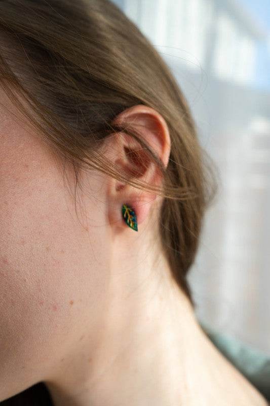 Leaf Studs - Dark Green - Shop Style & More | Fresh Looks, Everyday Deals & Free Shipping