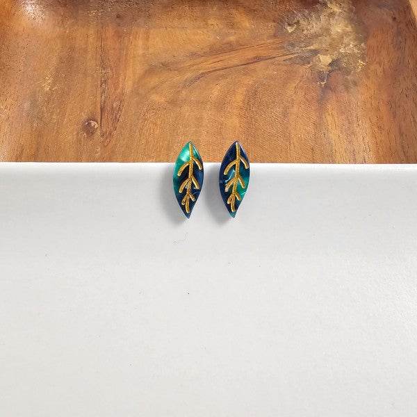 Leaf Studs - Dark Green - Shop Style & More | Fresh Looks, Everyday Deals & Free Shipping