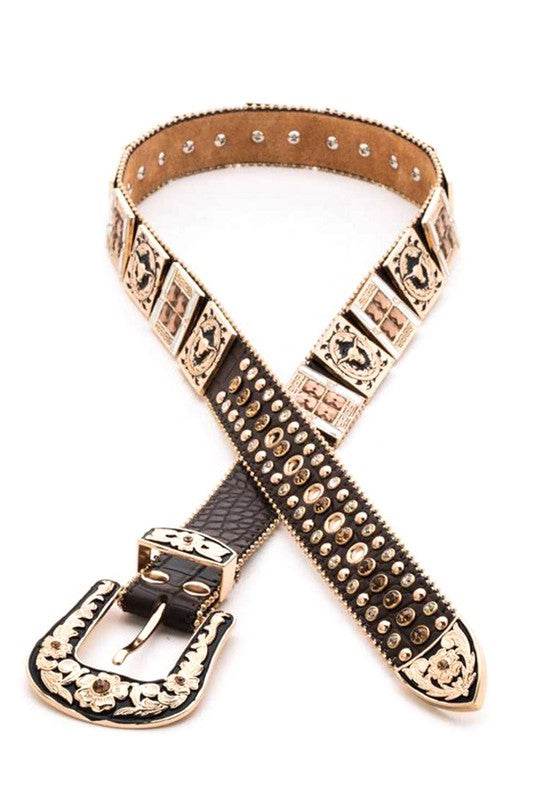 Long Horn Concho Crystal Western Belt - Shop Style & More | Fresh Looks, Everyday Deals & Free Shipping