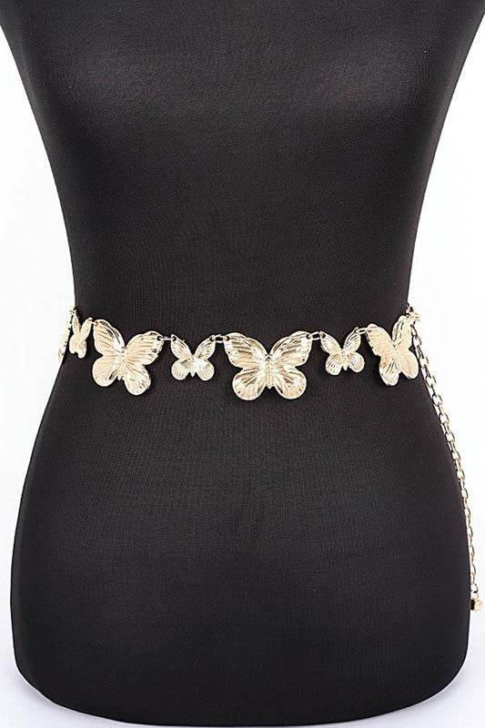 Textured Butterfly Metal Chain Belt - Shop Style & More | Fresh Looks, Everyday Deals & Free Shipping