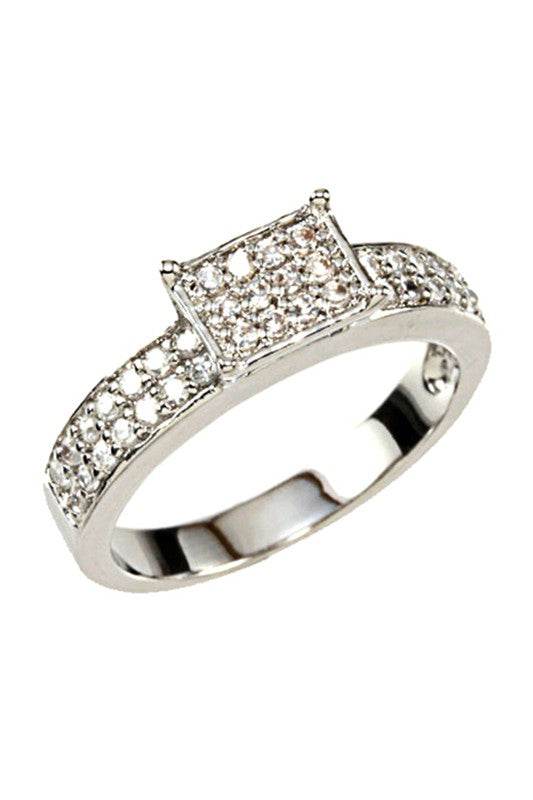 Cubic Zirconia Square Micro Setting Ring - Shop Style & More | Fresh Looks, Everyday Deals & Free Shipping
