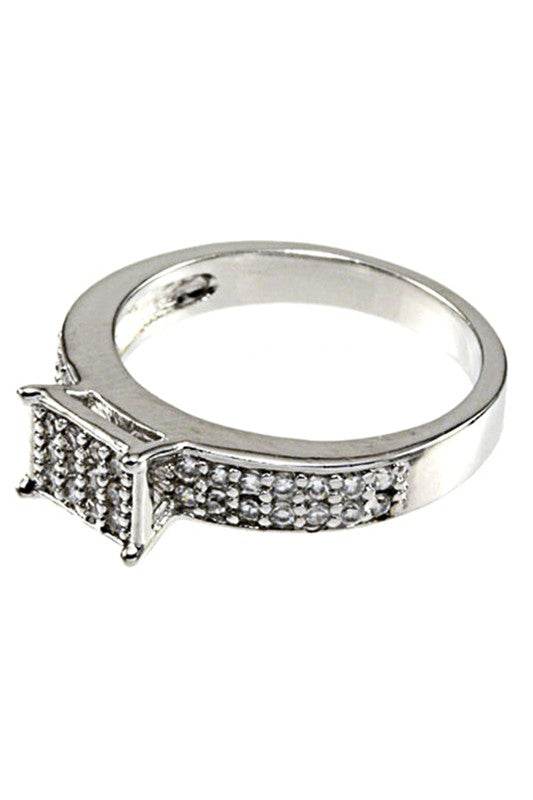 Cubic Zirconia Square Micro Setting Ring - Shop Style & More | Fresh Looks, Everyday Deals & Free Shipping