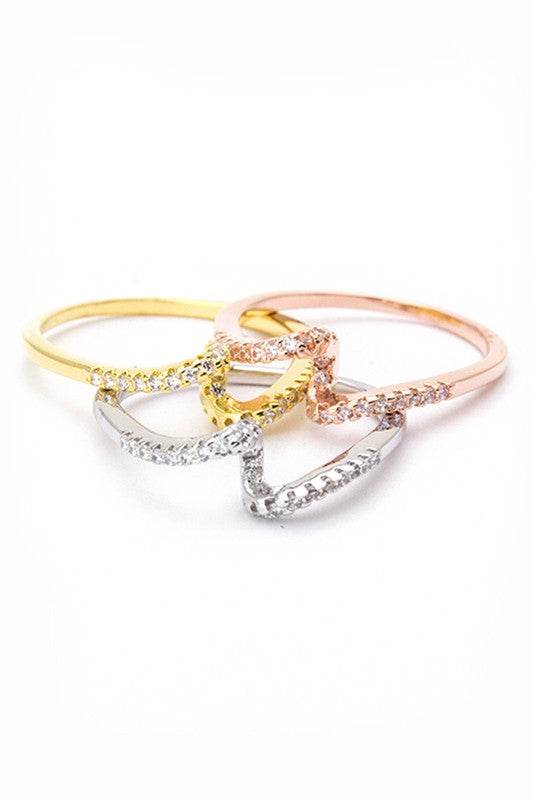 3 In 1 Tri-Tone CZ Twisting Rings - Shop Style & More | Fresh Looks, Everyday Deals & Free Shipping