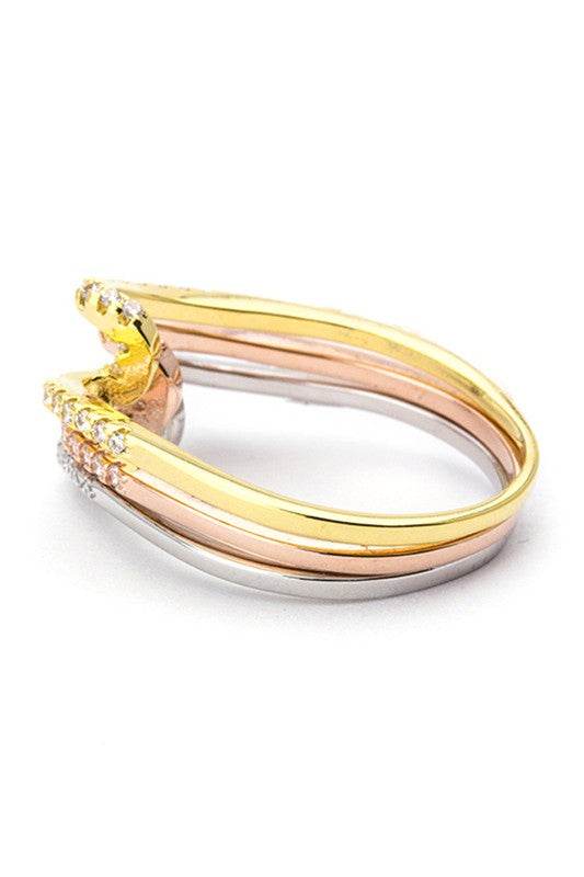 3 In 1 Tri-Tone CZ Twisting Rings - Shop Style & More | Fresh Looks, Everyday Deals & Free Shipping