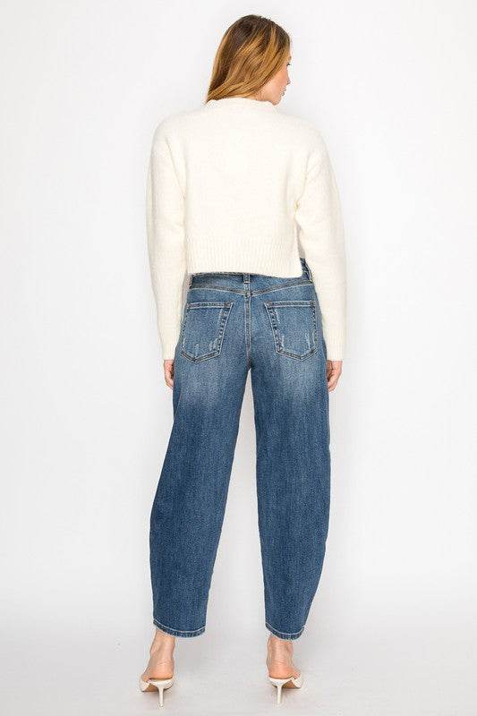 HIGH RISE RELAXED BARREL JEANS - Shop Style & More | Fresh Looks, Everyday Deals & Free Shipping