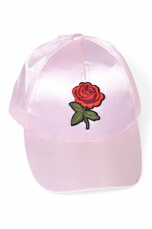 Rose Embroidered Fashion Satin Cap - Shop Style & More | Fresh Looks, Everyday Deals & Free Shipping