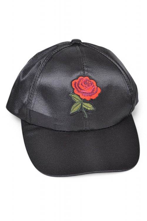 Rose Embroidered Fashion Satin Cap - Shop Style & More | Fresh Looks, Everyday Deals & Free Shipping